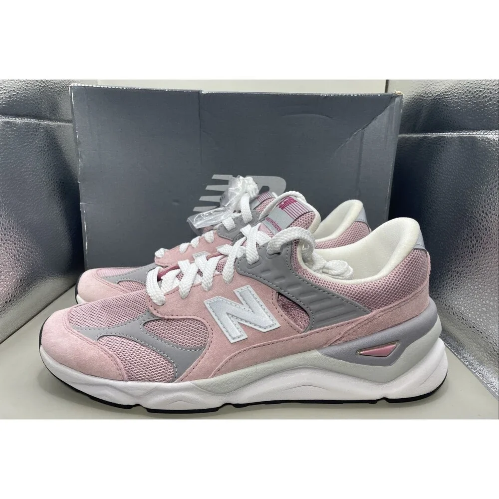 2018 New Balance X-90 Mens 10 D Pink Silver Suede MSX90RMN Low Top Lifestyle NIB